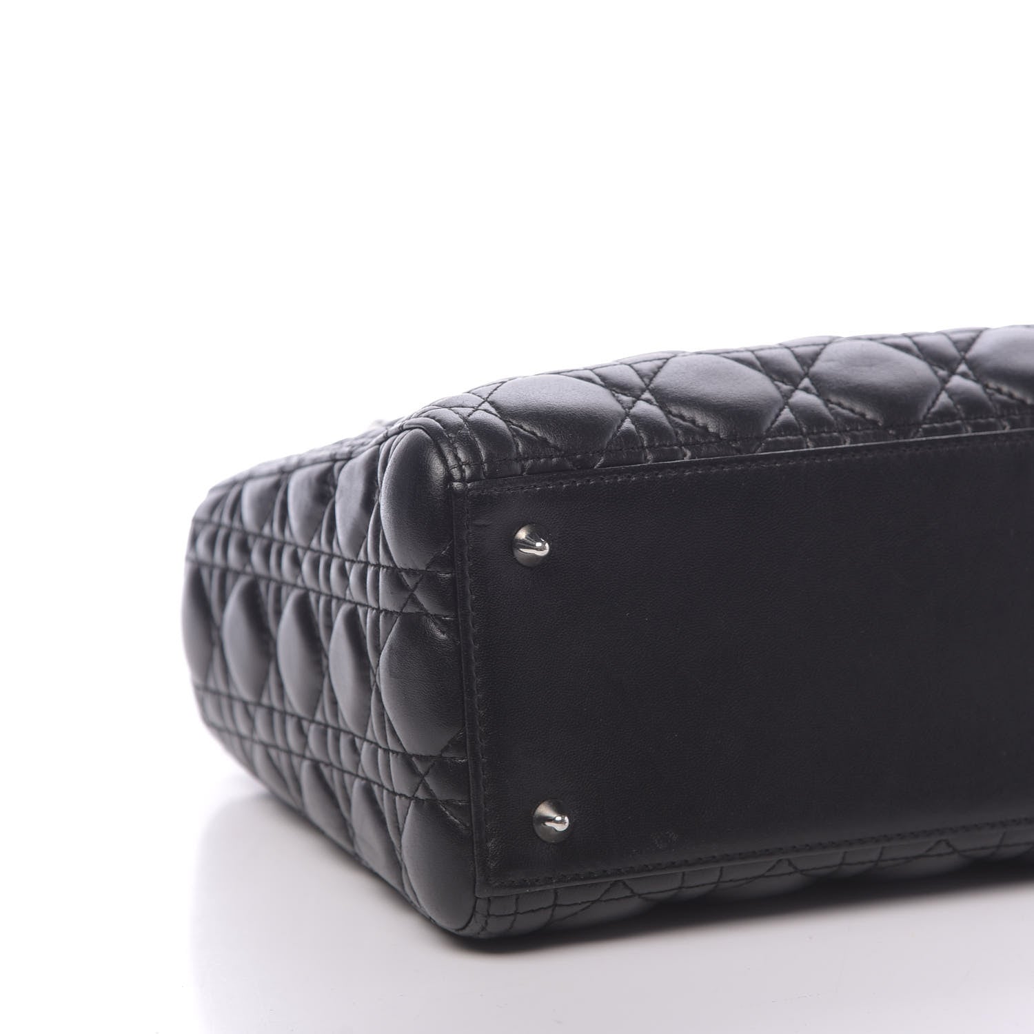 Christian Dior Lambskin Cannage Medium Lady Dior Black 10 of 11