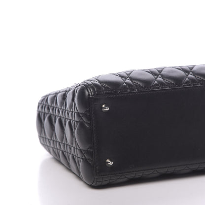 Christian Dior Lambskin Cannage Medium Lady Dior Black 10 of 11