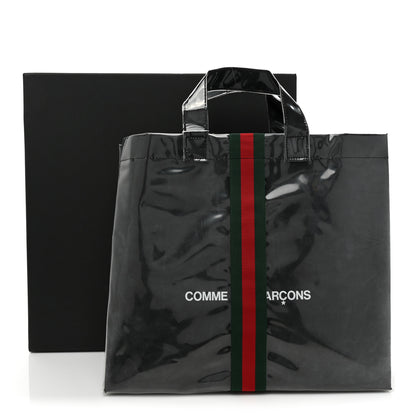Gucci X Comme de Garçons Paper Plastic Web Shopper Tote Black 9 of 9