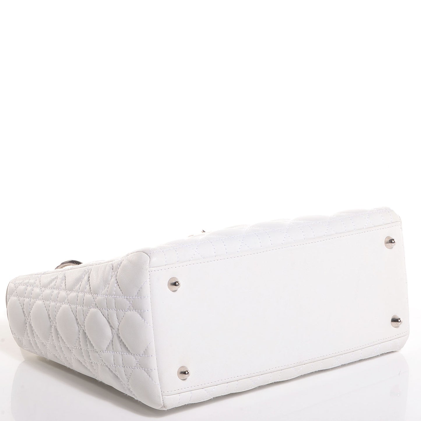 Lambskin Cannage Medium Lady Dior White