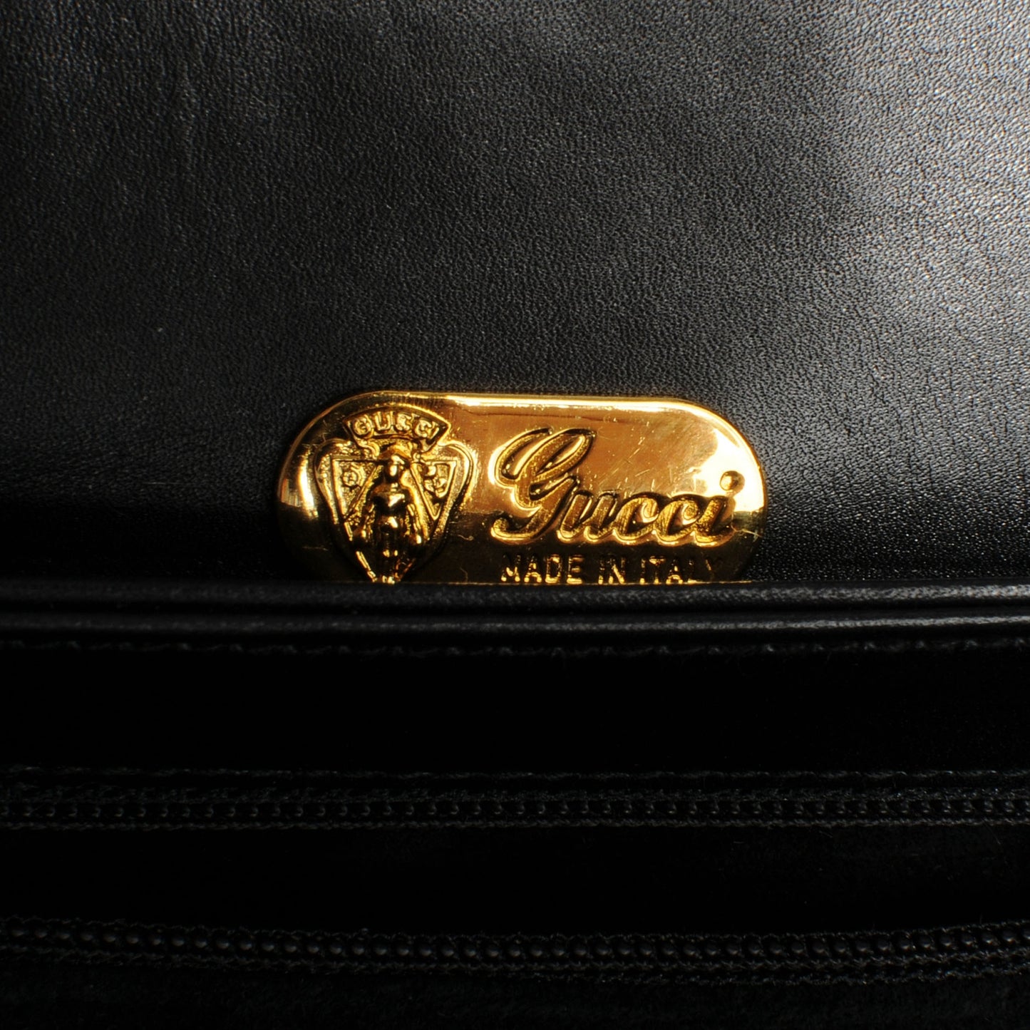Woven Leather Bamboo Top Handle Bag Black