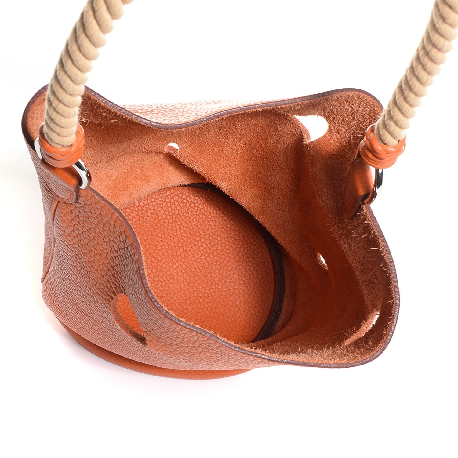 Hermes Taurillon Clemence Mangeoire Rope Bag Potiron 5 of 9
