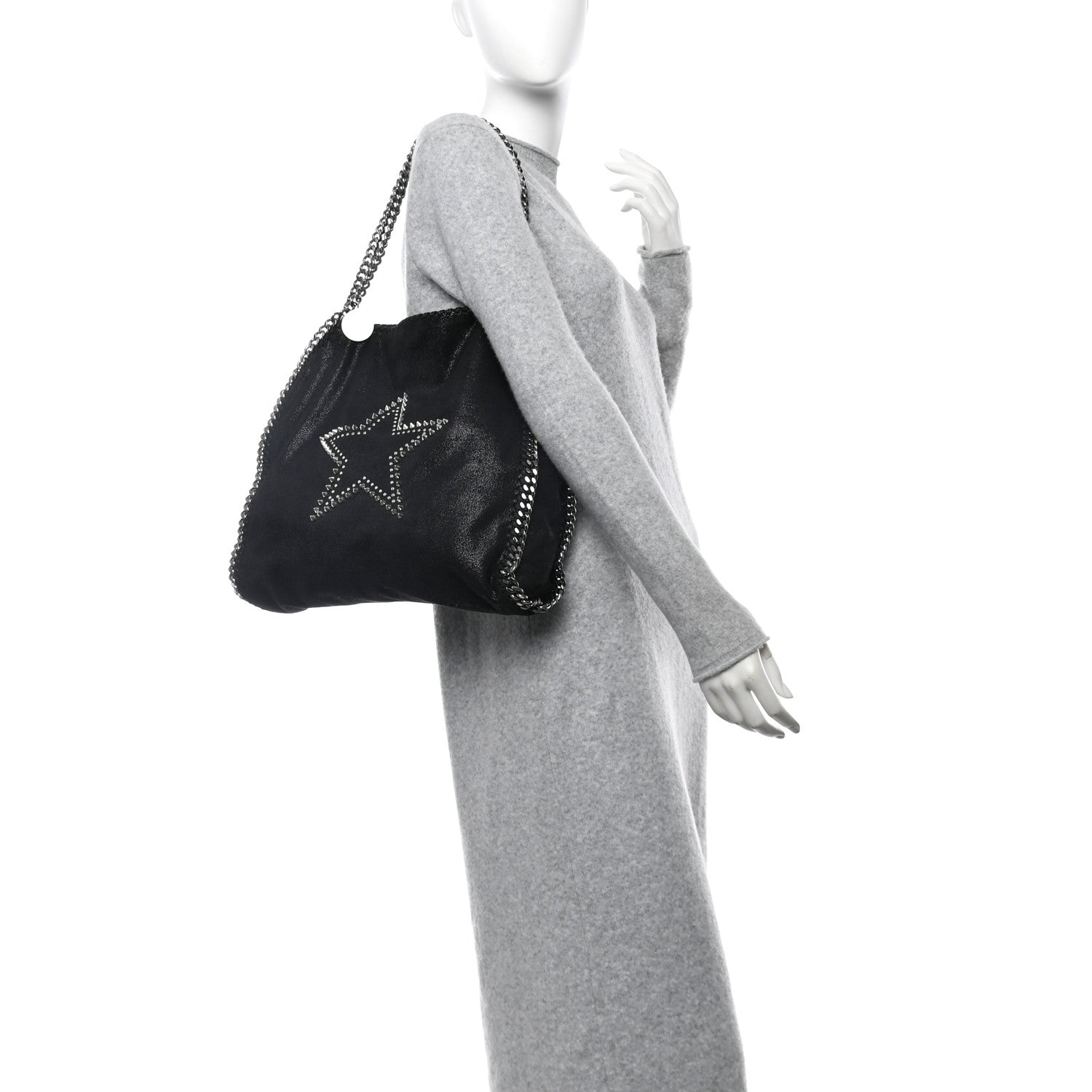 Stella McCartney Shaggy Deer Studded Small Star Falabella Tote Black 2 of 10