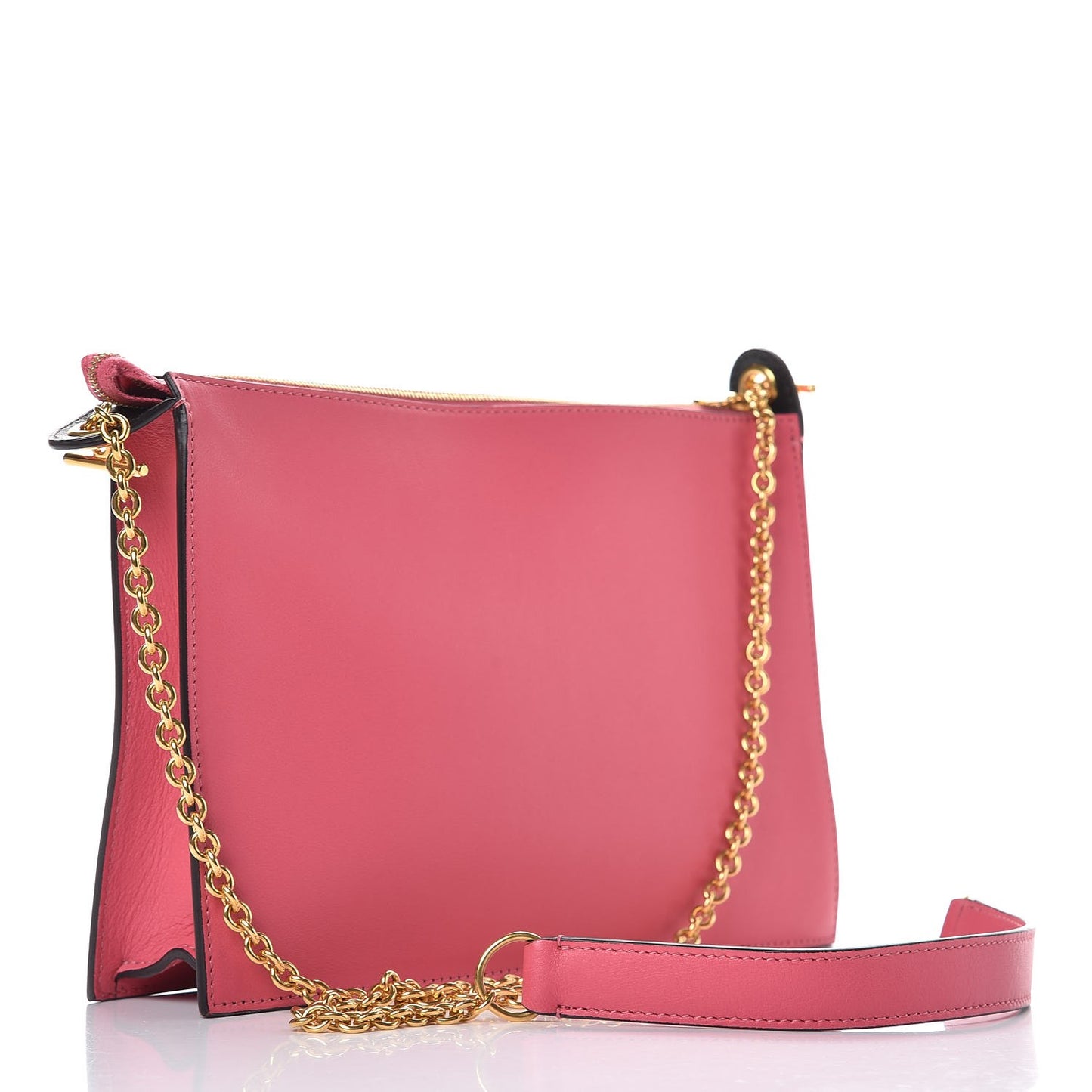Smooth Calfskin Medium Pocket Clutch On Chain Rose Dust