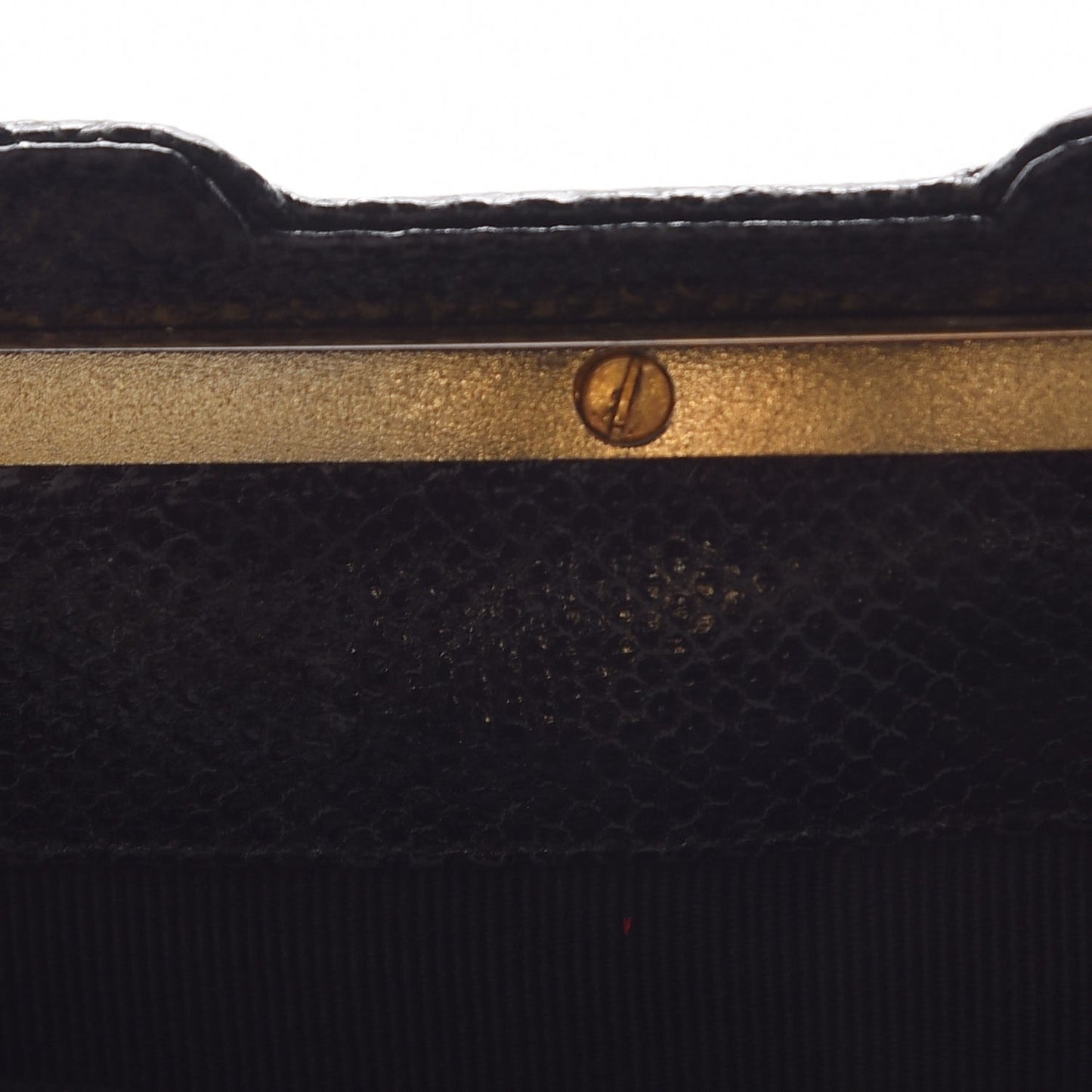 Snakeskin Pleated Evening Bag Black