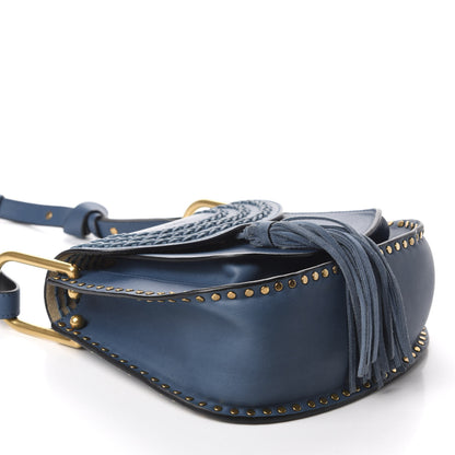 Chloe Calfskin Braided Small Hudson Shoulder Bag Blue 4 of 11