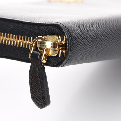 Prada Saffiano Colour Zip Around Wallet Black Peonia 13 of 16