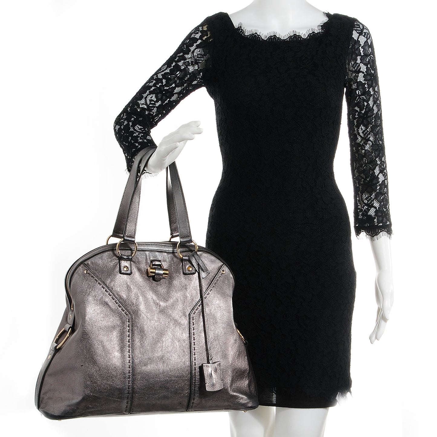 Calfskin Oversized Muse Tote Silver