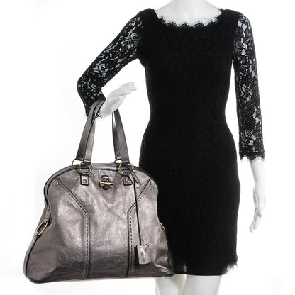 Saint Laurent Calfskin Oversized Muse Tote Silver 2 of 12