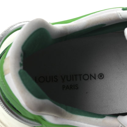 Louis Vuitton Monogram Calfskin Run 55 Sneakers 38 White Green 9 of 13