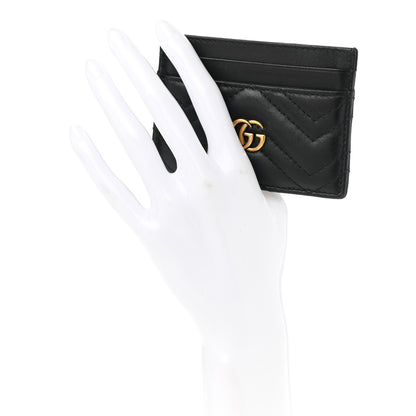 Gucci Calfskin Matelasse GG Marmont Card Holder Black 2 of 7