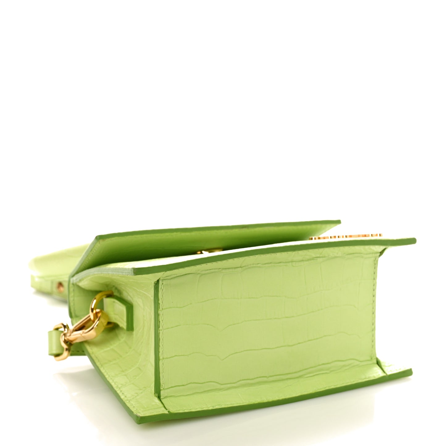 Calfskin Crocodile Embossed Le Chiquito Moyen Light Green