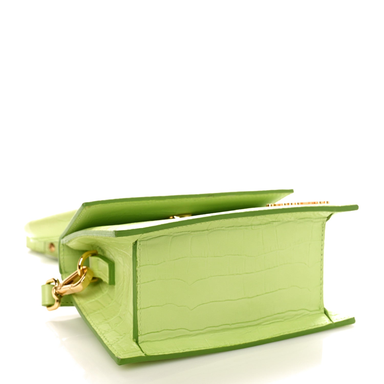 Jacquemus Calfskin Crocodile Embossed Le Chiquito Moyen Light Green 4 of 8