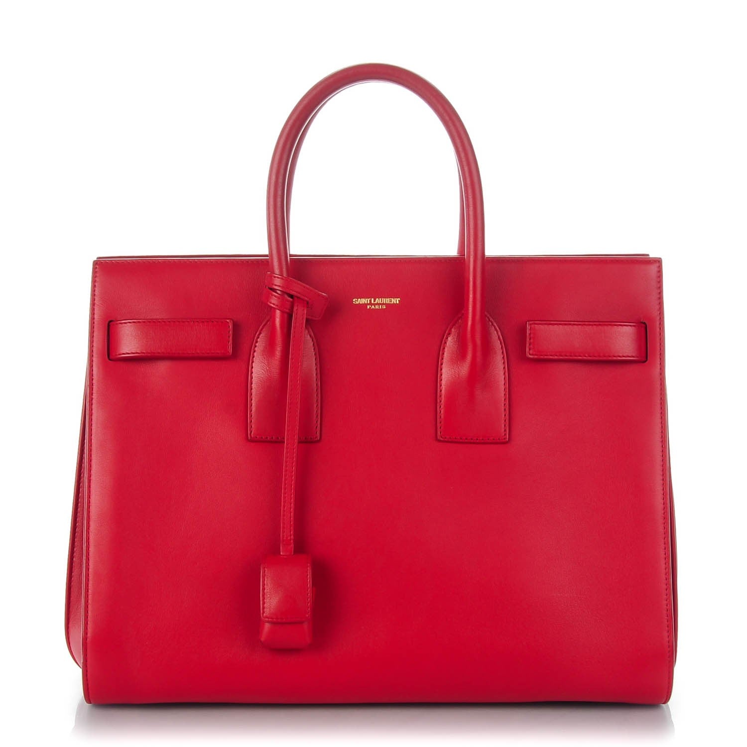 Saint Laurent Grained Calfskin Small Sac De Jour Lipstick Red 1 of 7