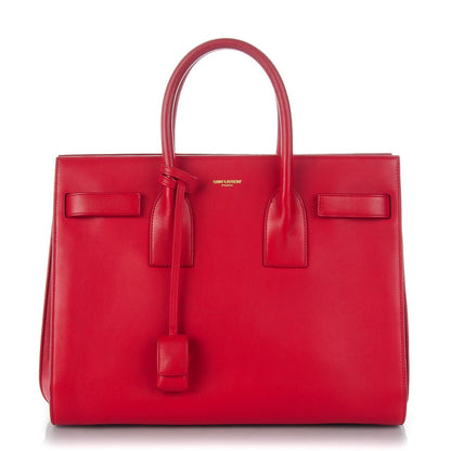 Saint Laurent Grained Calfskin Small Sac De Jour Lipstick Red 1 of 7