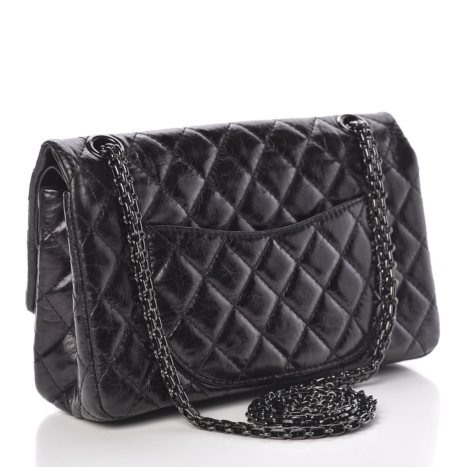 Chanel Metallic Aged Calfskin Quilted 2.55 Reissue 225 Flap So Black 3 of 15