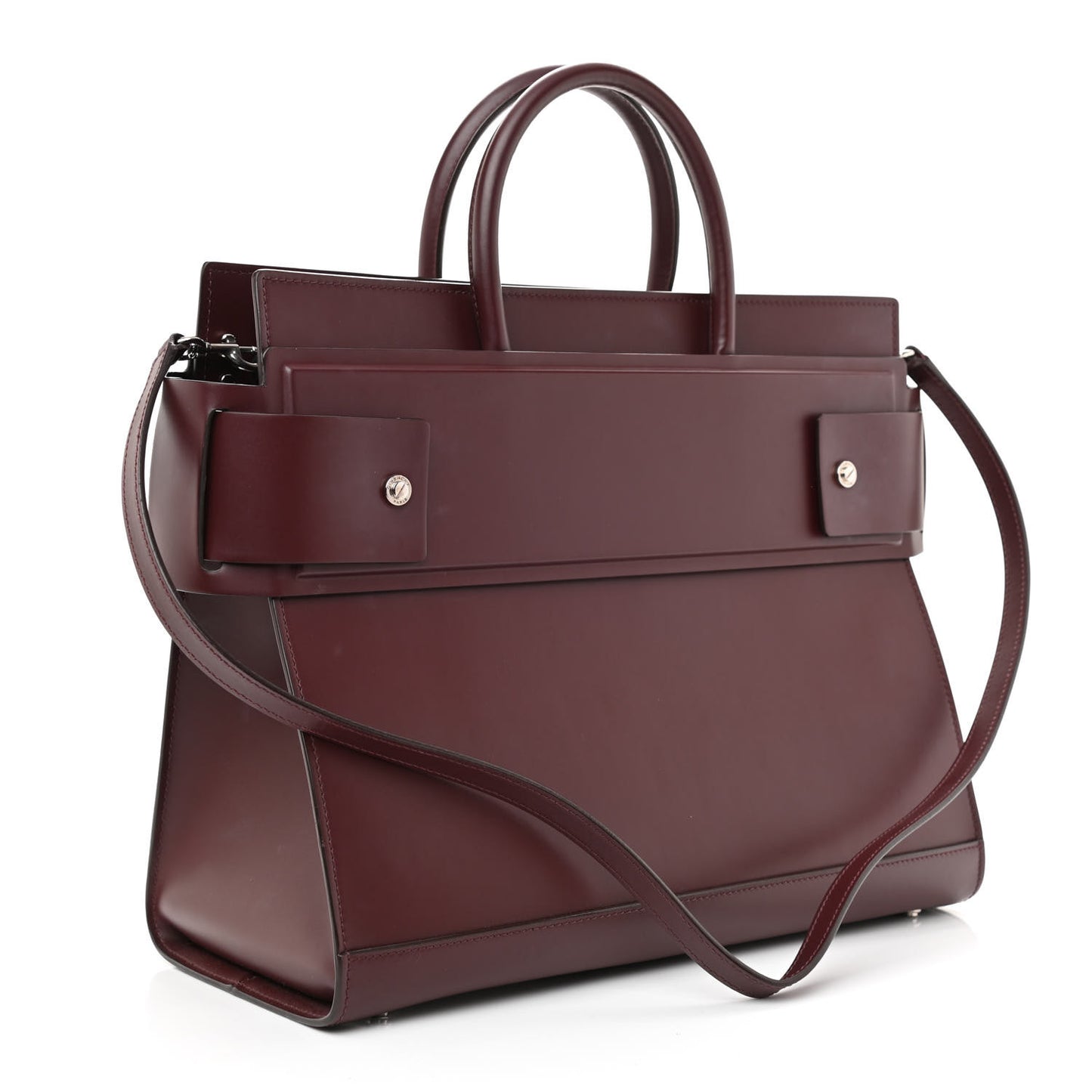 Smooth Calfskin Medium Horizon Satchel Oxblood