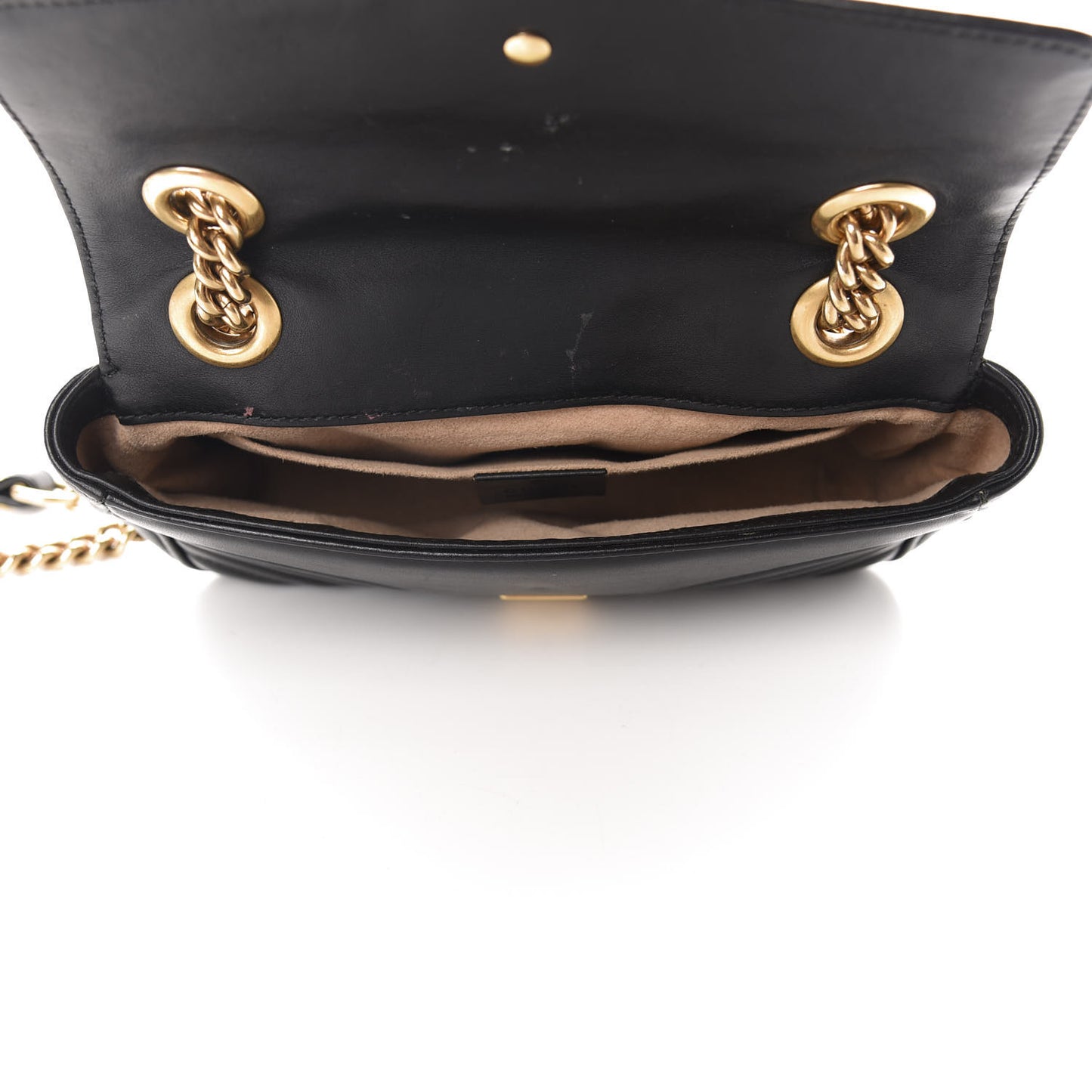 Calfskin Matelasse Mini GG Marmont Shoulder Bag Black