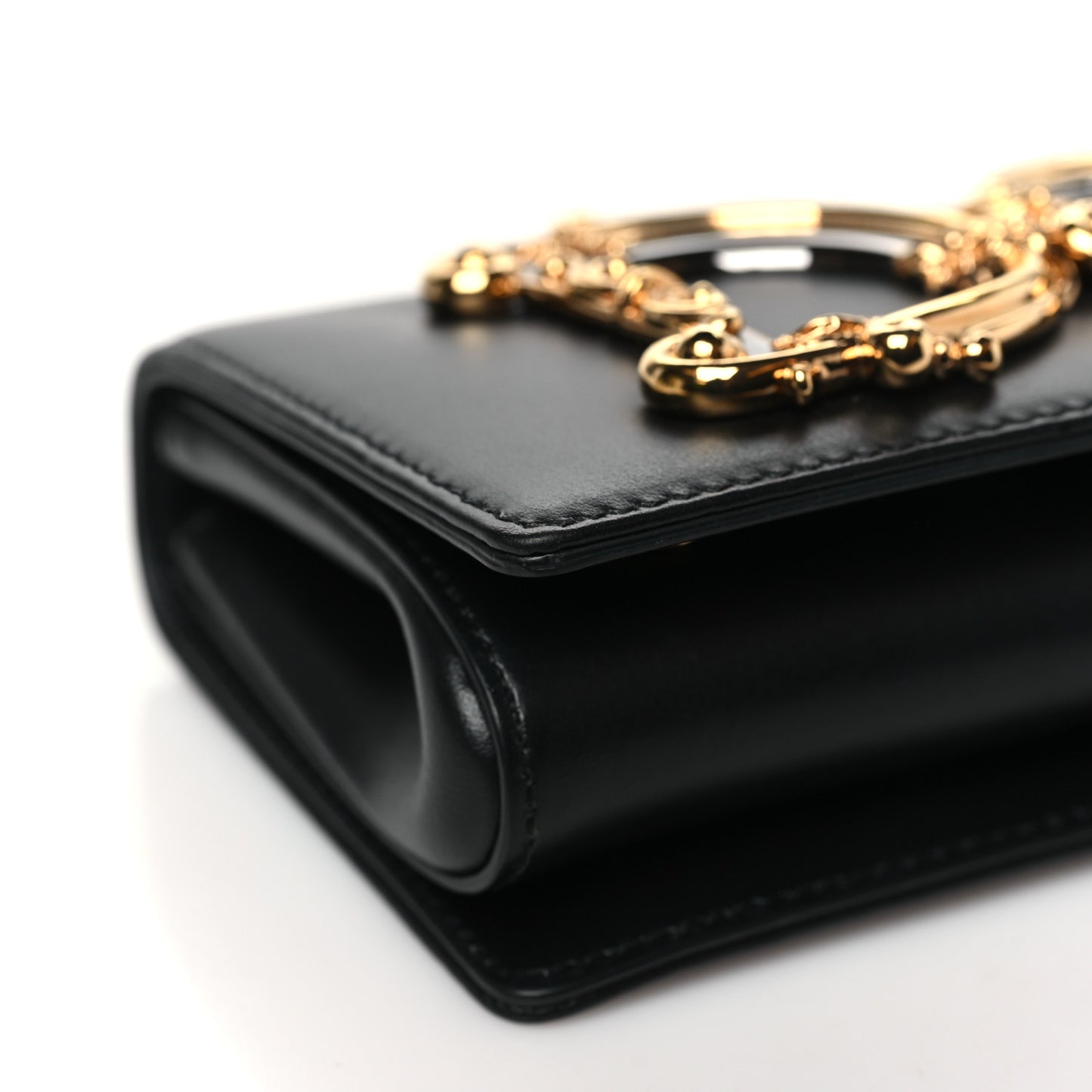 DOLCE GABBANA Calfskin DG Girls Phone Shoulder Bag Black