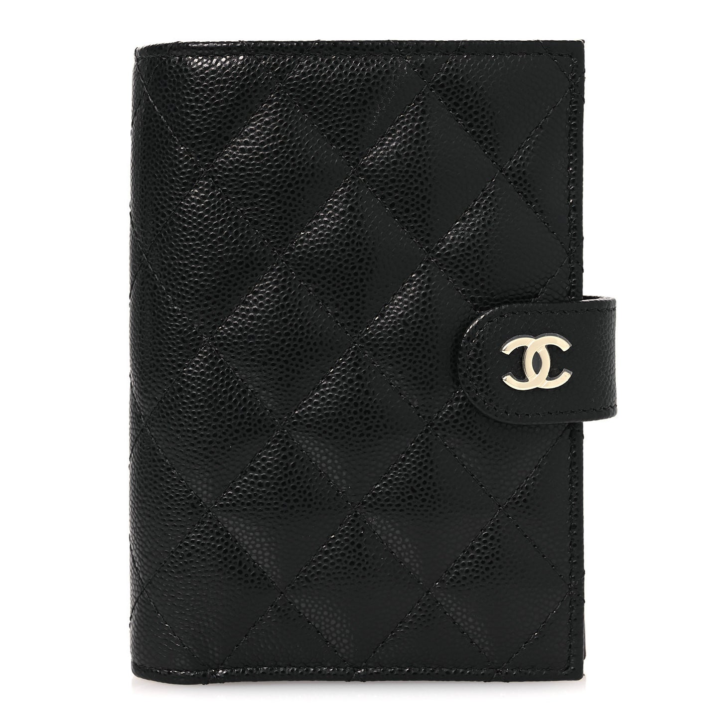 Caviar Quilted Passport Holder Black
