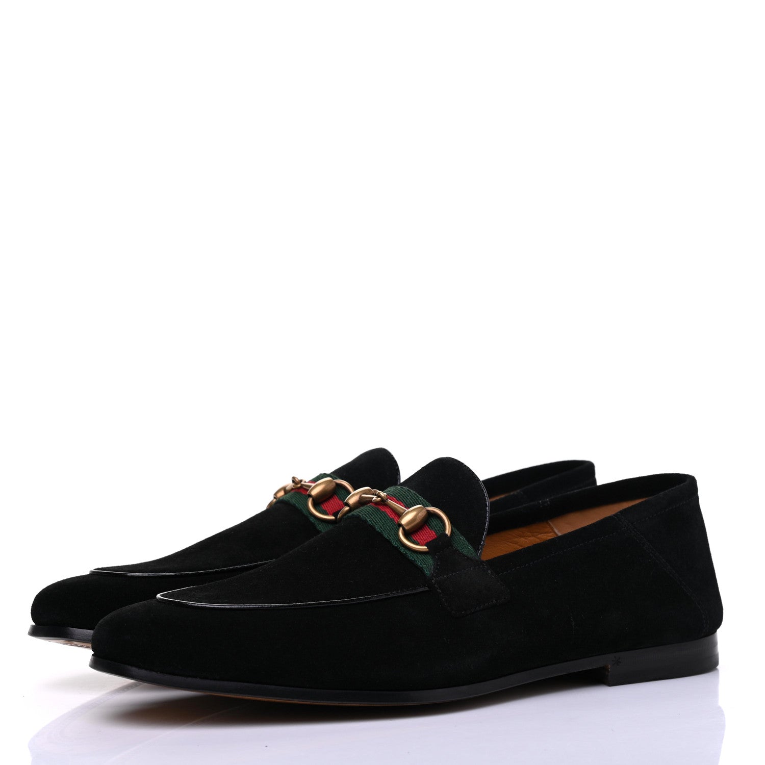 Gucci Suede Web Mens Horsebit Loafers 8 Black 3 of 12