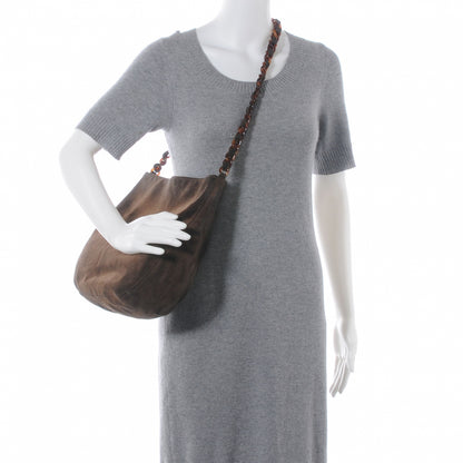 Chanel Suede Tortoise Chain CC Shoulder Bag Brown 2 of 8