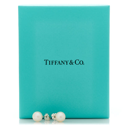 Tiffany Sterling Silver Freshwater Pearl 7-8mm Ziegfeld Earrings 5 of 5