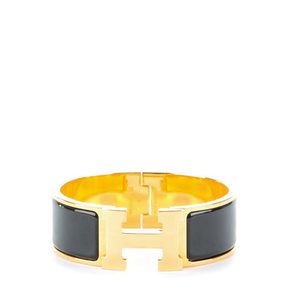Hermes Enamel Wide Clic Clac H Bracelet PM Black 1 of 4