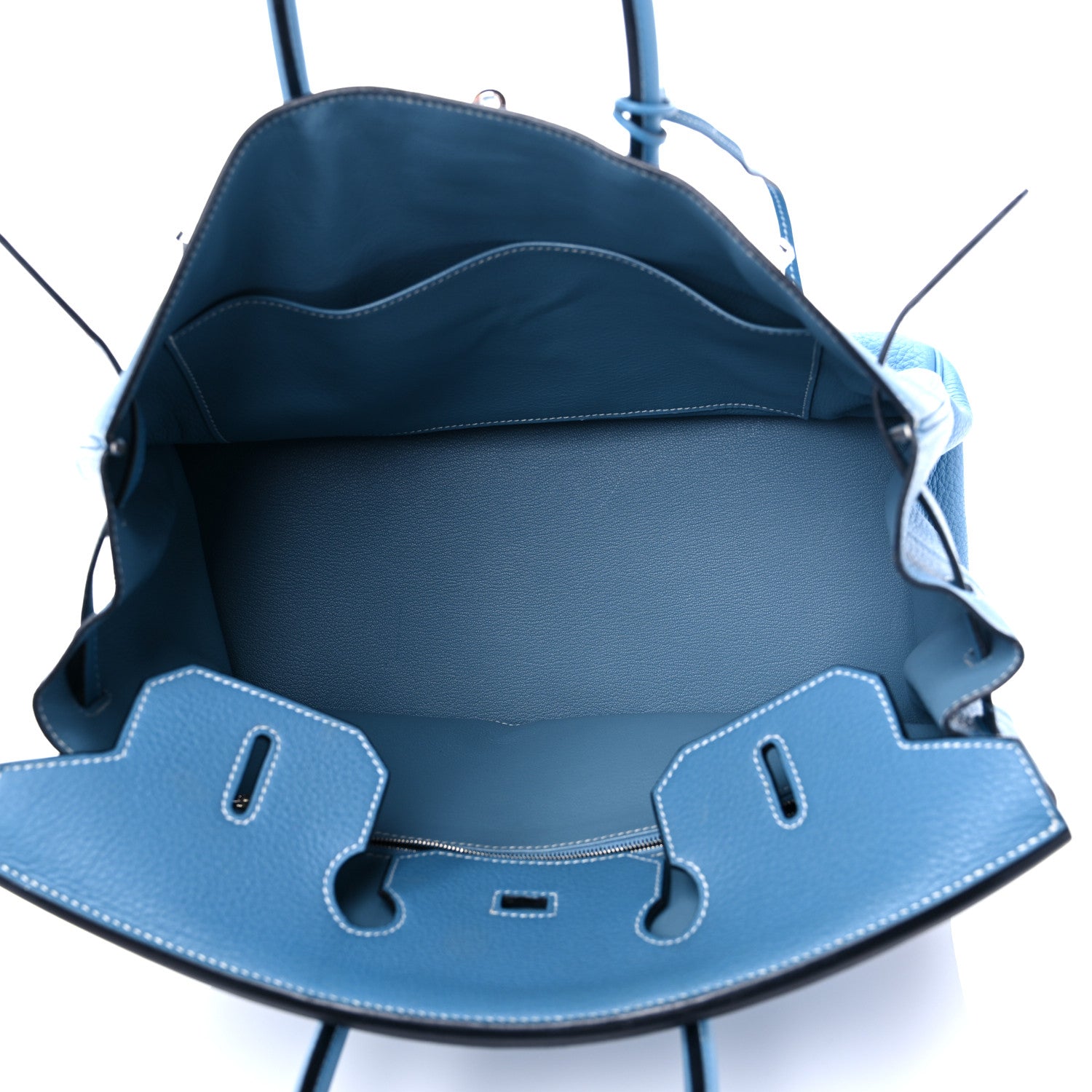 Hermes Taurillon Clemence Birkin 35 Blue Jean 5 of 13