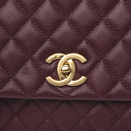Chanel Caviar Elaphe Quilted Small Coco Handle Flap Burgundy 11 of 11