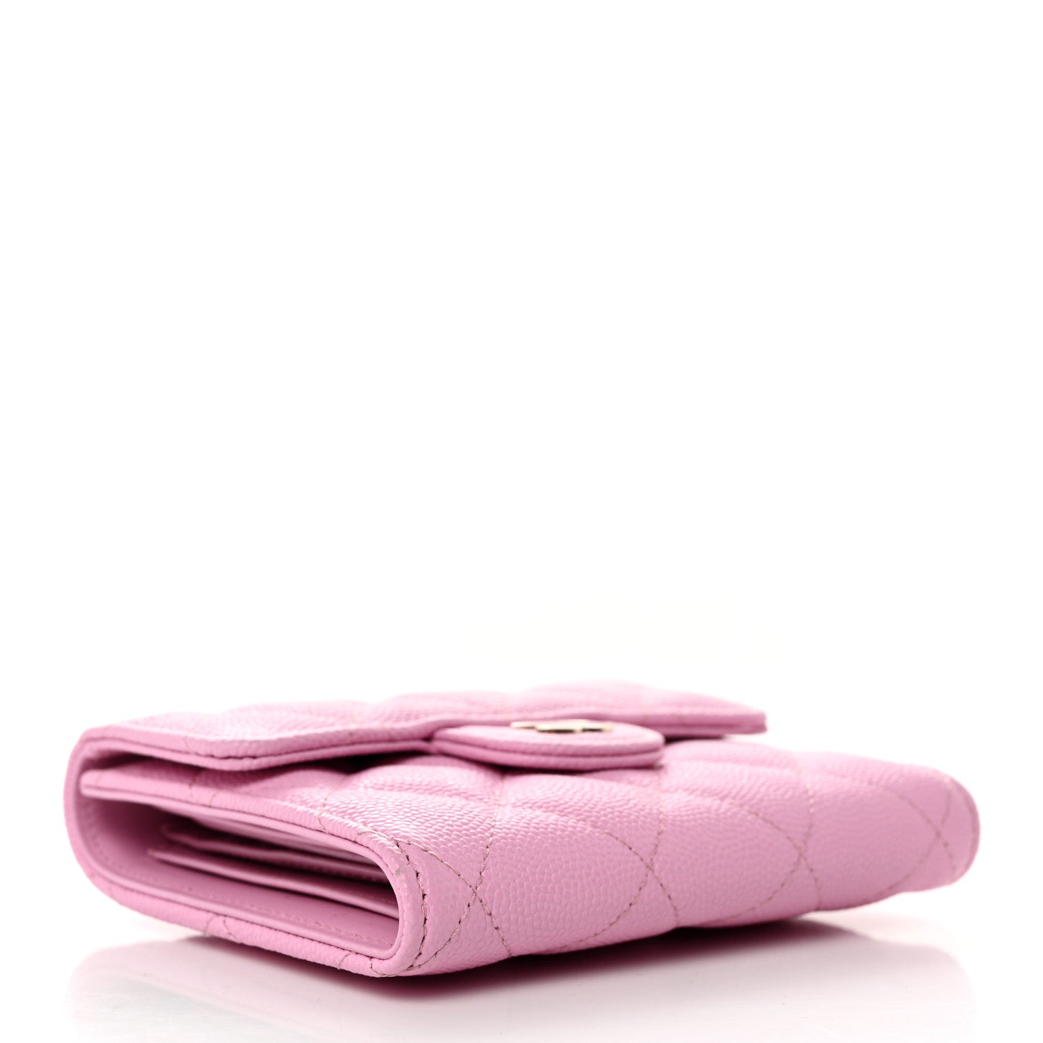 Chanel Caviar Quilted Compact Flap Wallet Pink 4 of 9