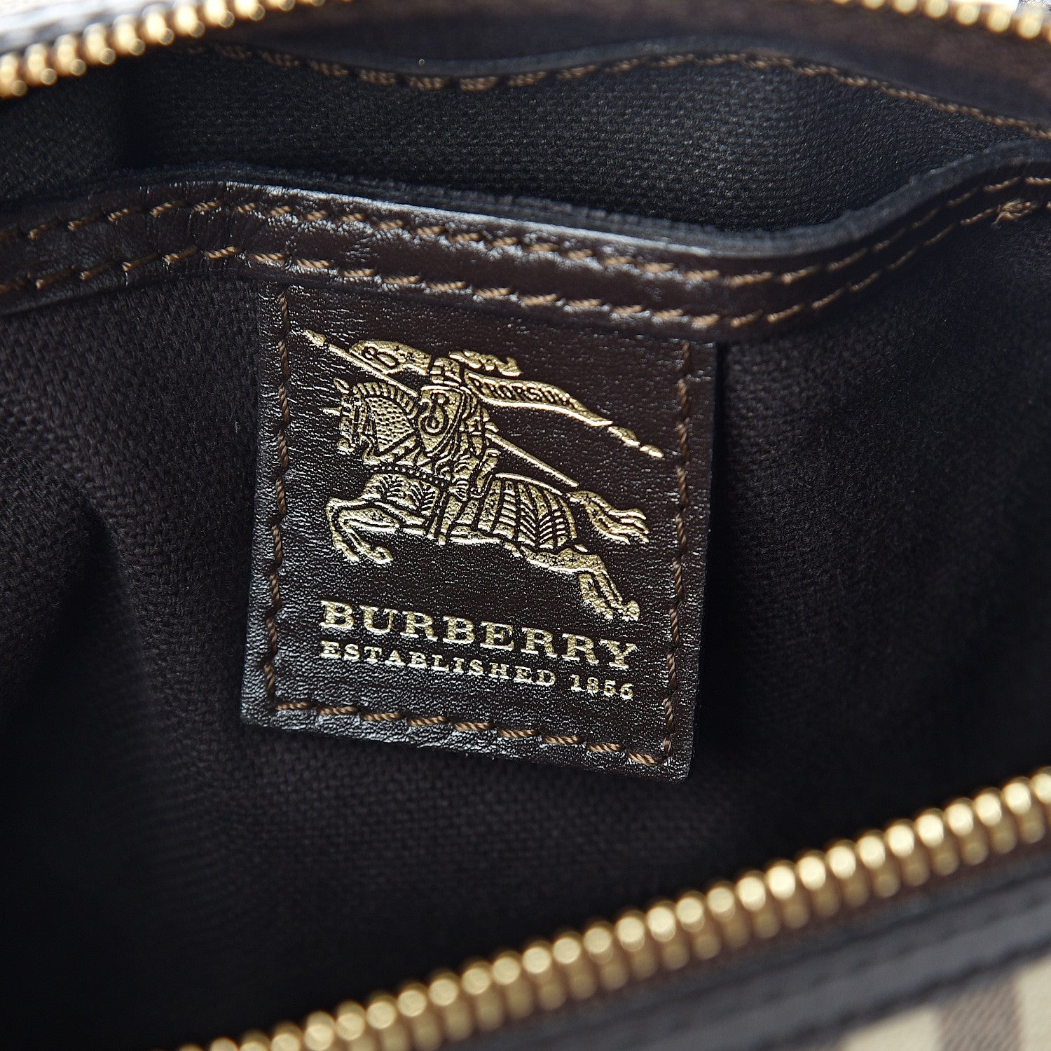 Burberry Haymarket Check Small Chester Bowling Bag Chocolate 5 of 8