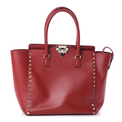 Valentino Garavani Vitello Rockstud Double Handle Tote Rosso Valentino 1 of 5