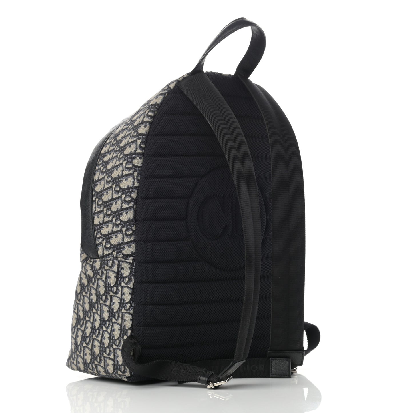 Oblique Calfskin Rider Backpack Beige Black