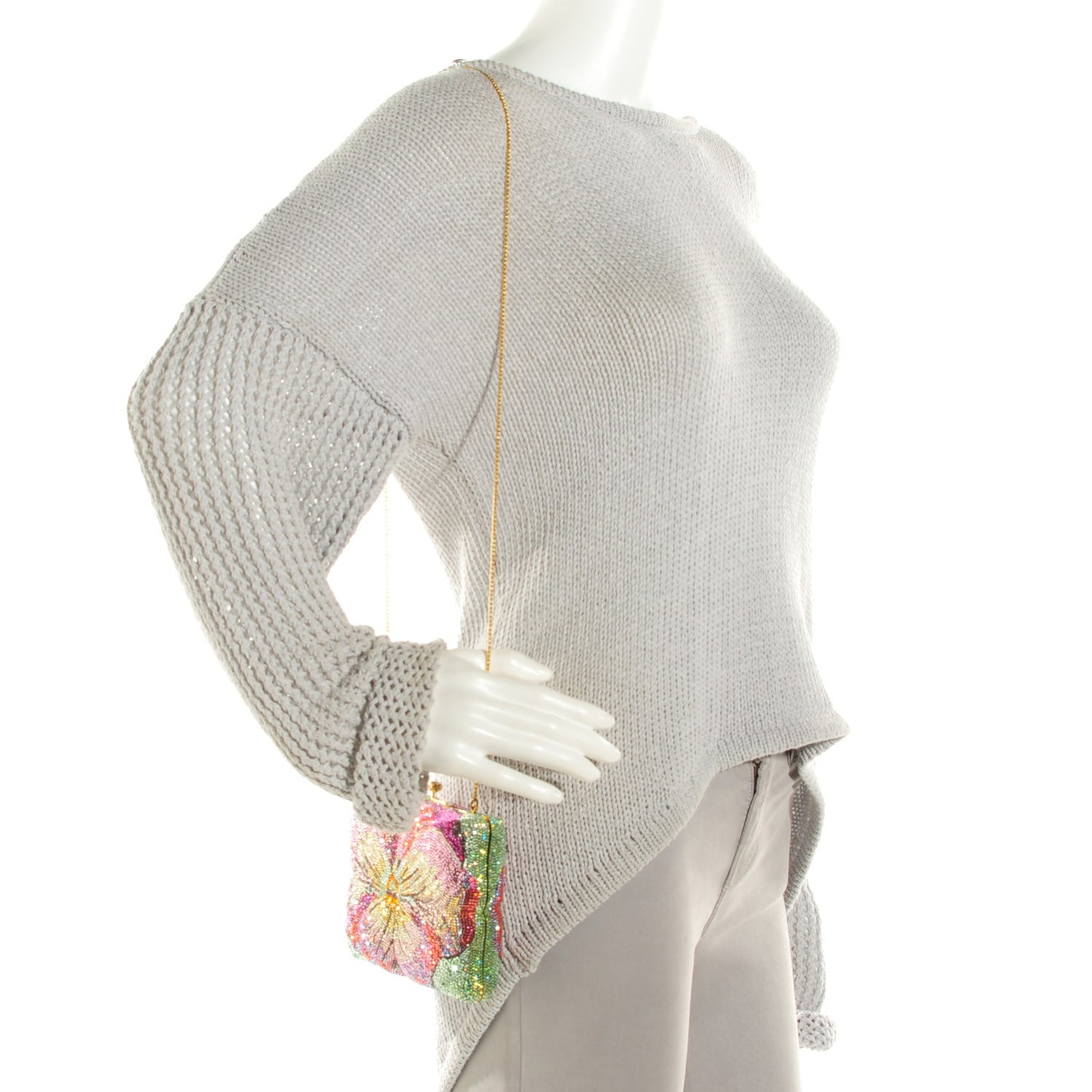 Swarovski Crystal Flower Minaudiere Clutch