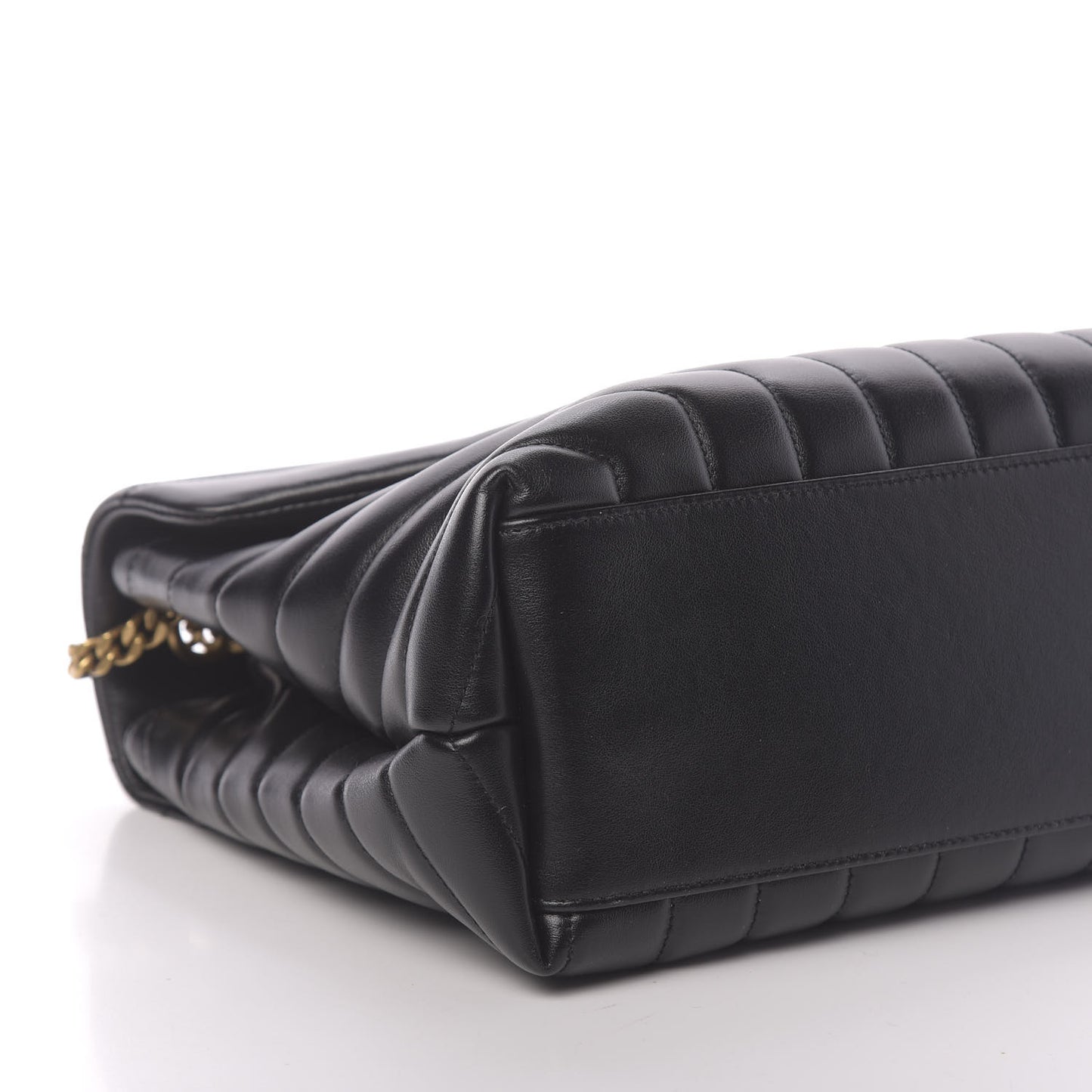Calfskin Y Quilted Monogram Medium Loulou Chain Satchel Black