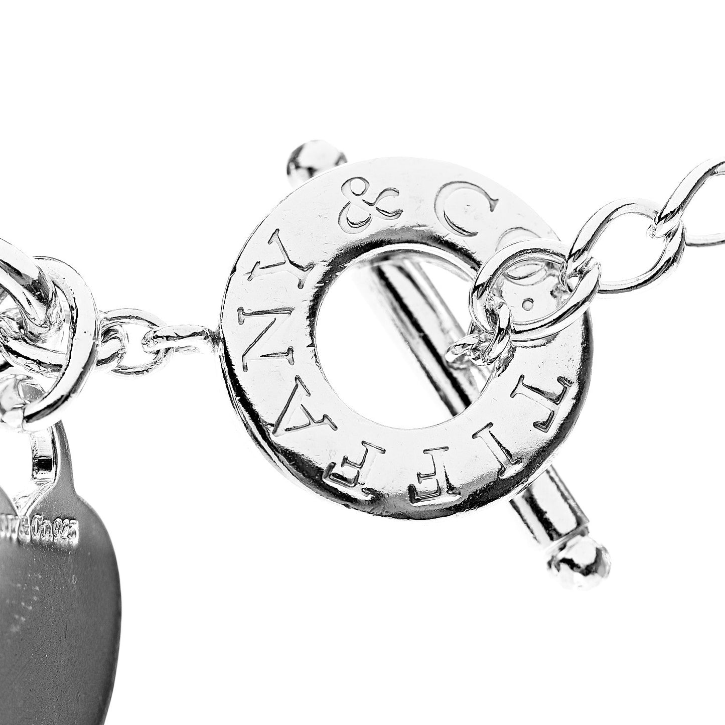 Sterling Silver Heart Tag Toggle Necklace