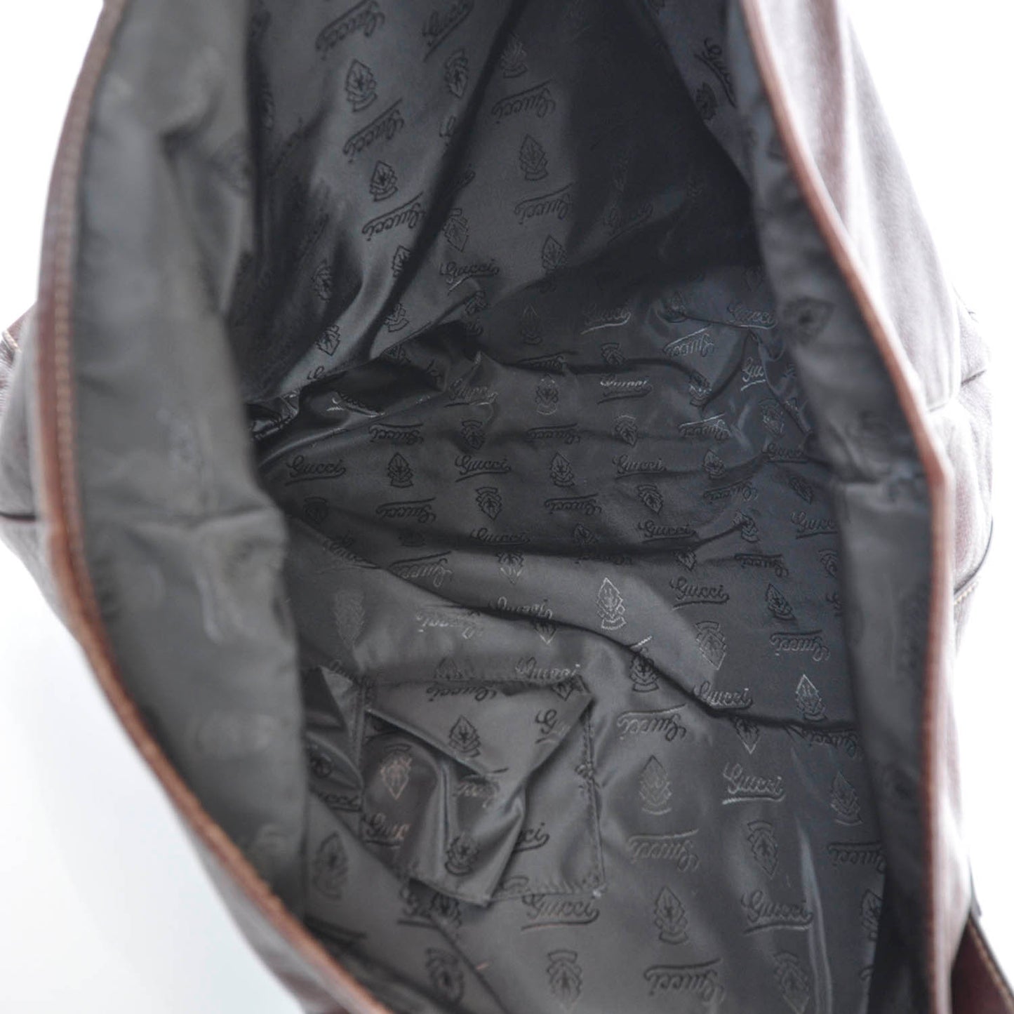 Leather Large Tote Unisex Brown