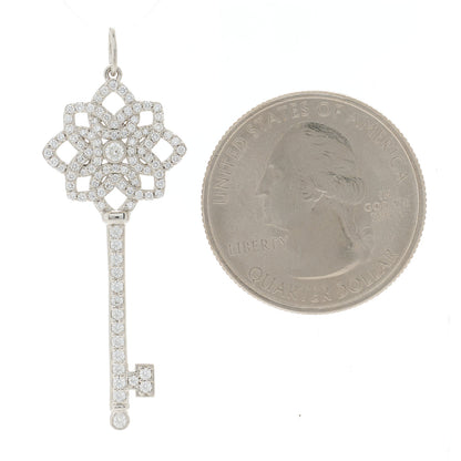Tiffany Platinum Diamond Medium Woven Key Pendant 2 of 4