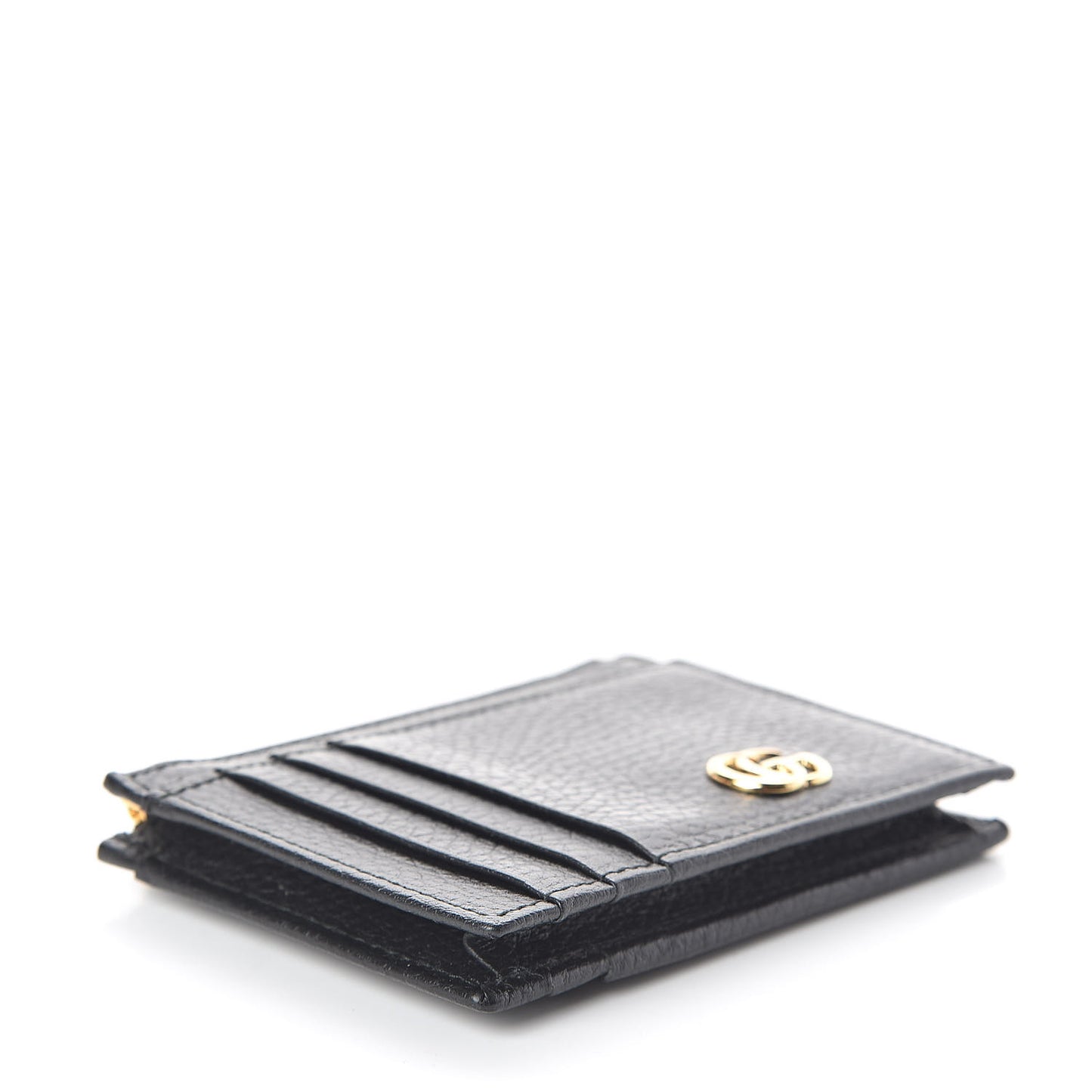 Dollar Calfskin GG Marmont Coin Case Card Holder Black