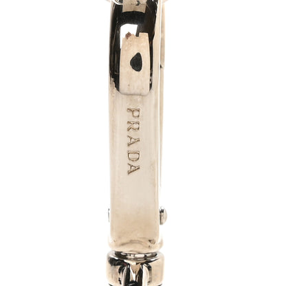 Prada Metallic Saffiano Edward Robot Trick Nancy Keychain Platino 3 of 3