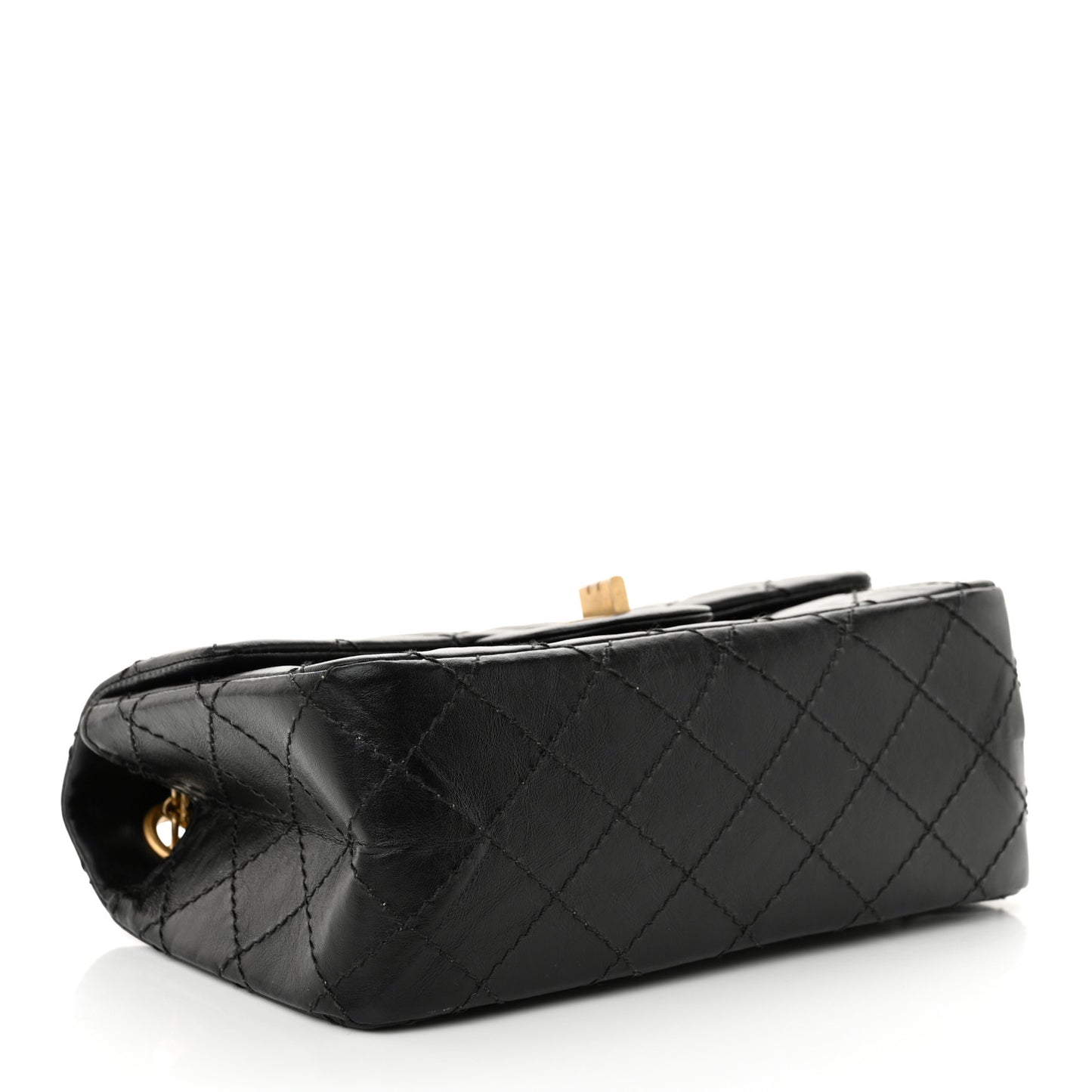 Aged Calfskin Quilted 2.55 Reissue Mini Flap Black