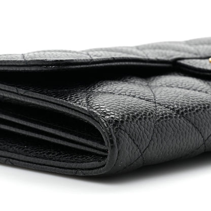 Chanel Caviar Quilted Large Gusset Flap Wallet Black 13 of 13