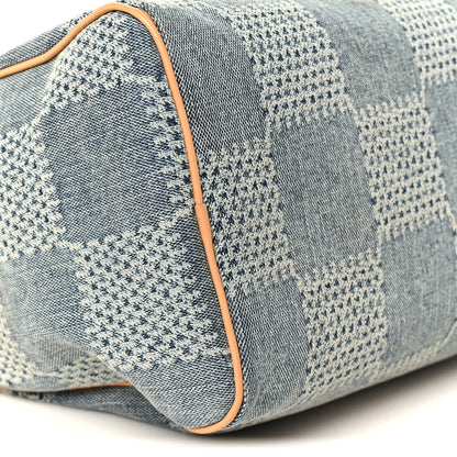 Louis Vuitton Damier Denim 3D Speedy Bandouliere 25 Bleu 9 of 12