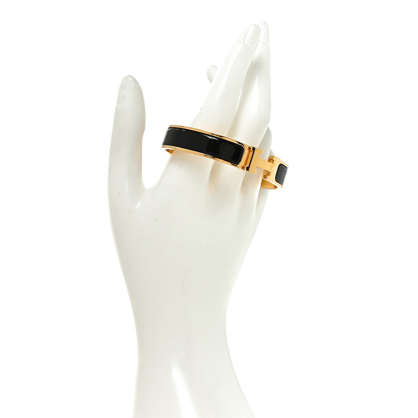 Enamel Narrow Clic Clac H Bracelet PM Black