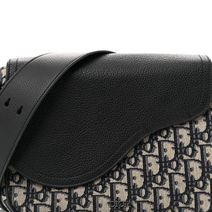 Christian Dior Grained Calfskin Oblique Mini Saddle Messenger Black 8 of 13