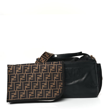 Fendi Calfskin Nylon FF Logo Embossed Changing Bag Black 1 of 11