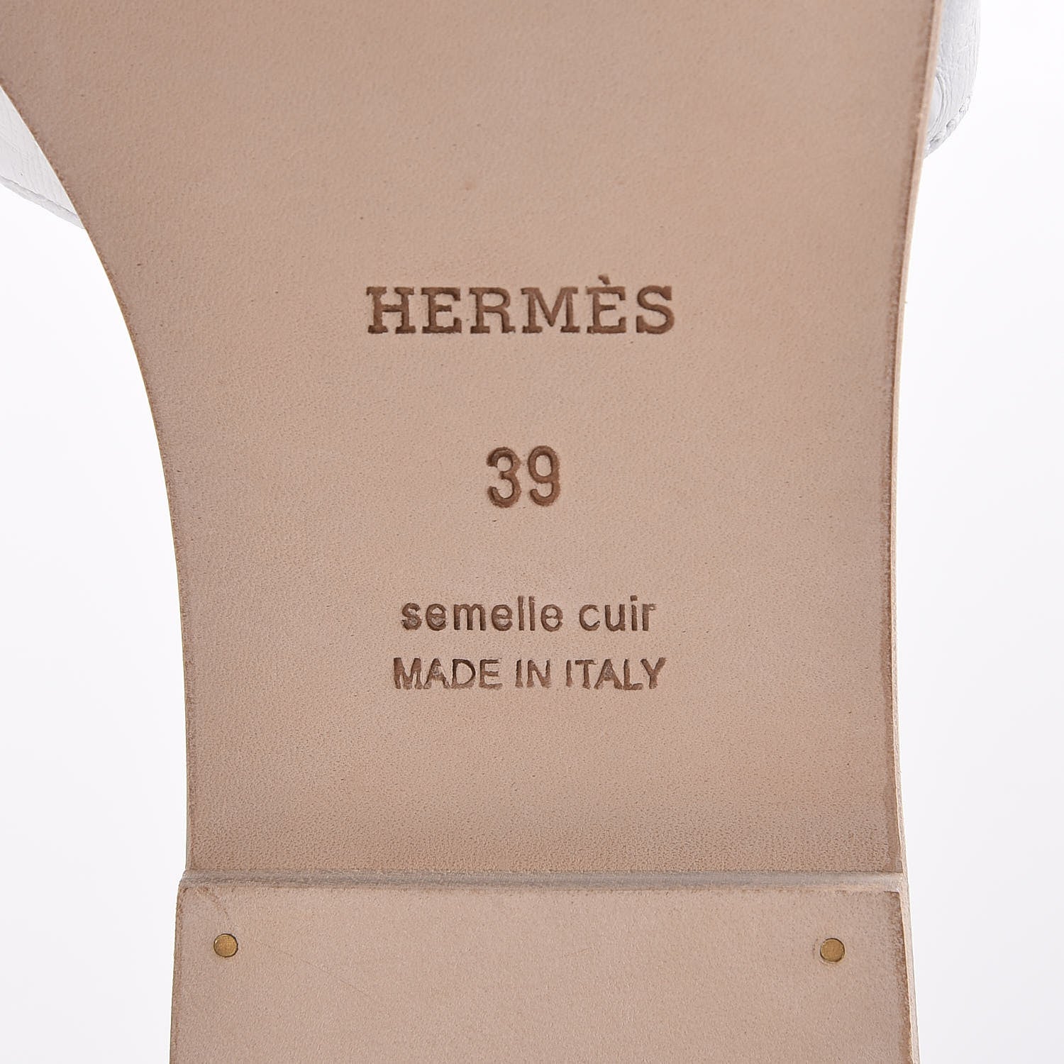 Hermes Ostrich Oran Sandals 39 White 6 of 7