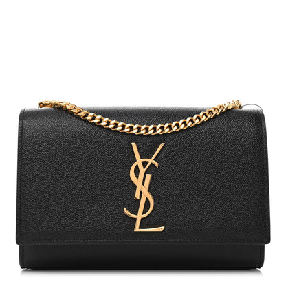 Saint Laurent Grain De Poudre Small Monogram Kate Satchel Black 1 of 8