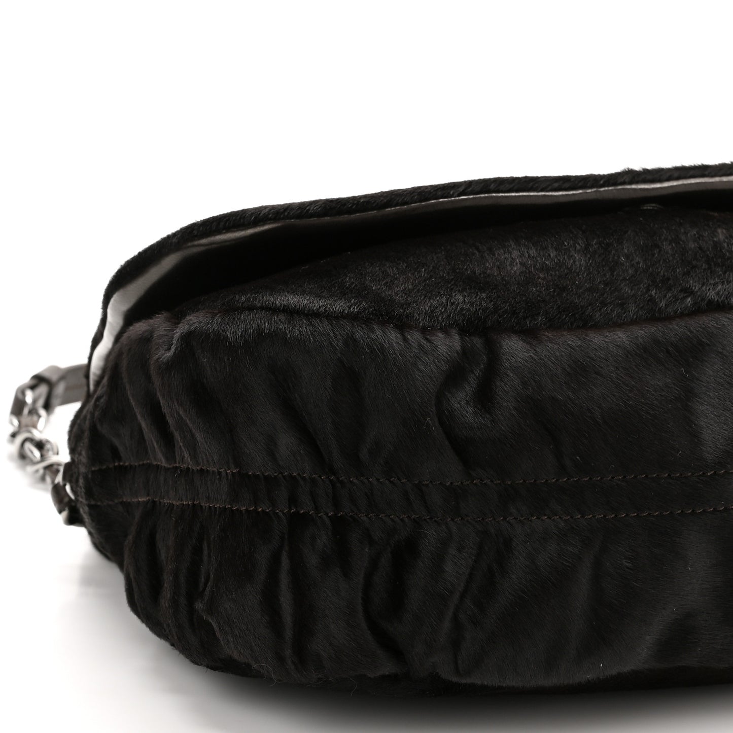 Pony Hair Sharpei Flap Tote Black